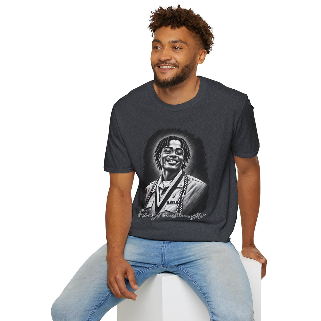 Smiling Portrait Front - In Memory of Pierre Damas Bel T-Shirt