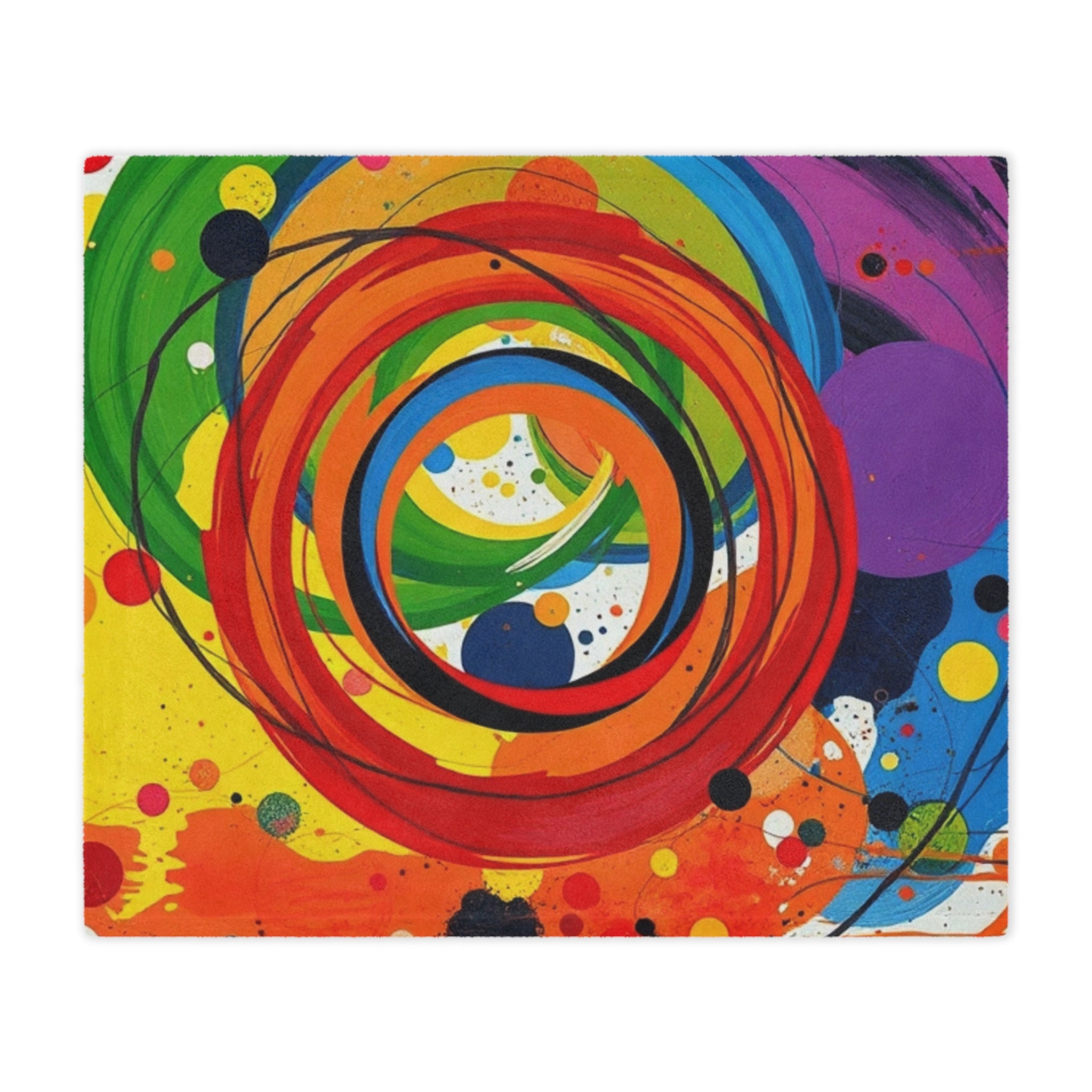 Rainbow Circles and Swirls - Microfiber Blanket
