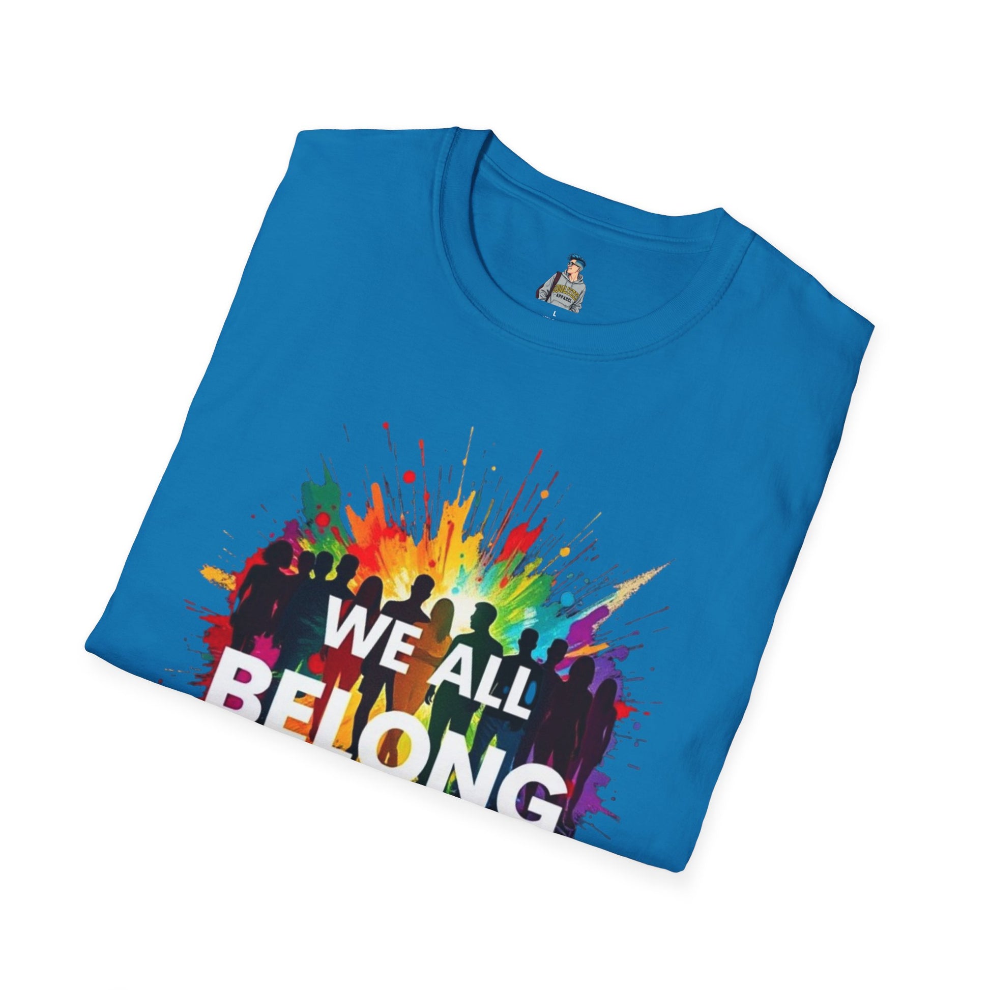 We All Belong Unisex Softstyle T-Shirt - Colorful Pride Tee
