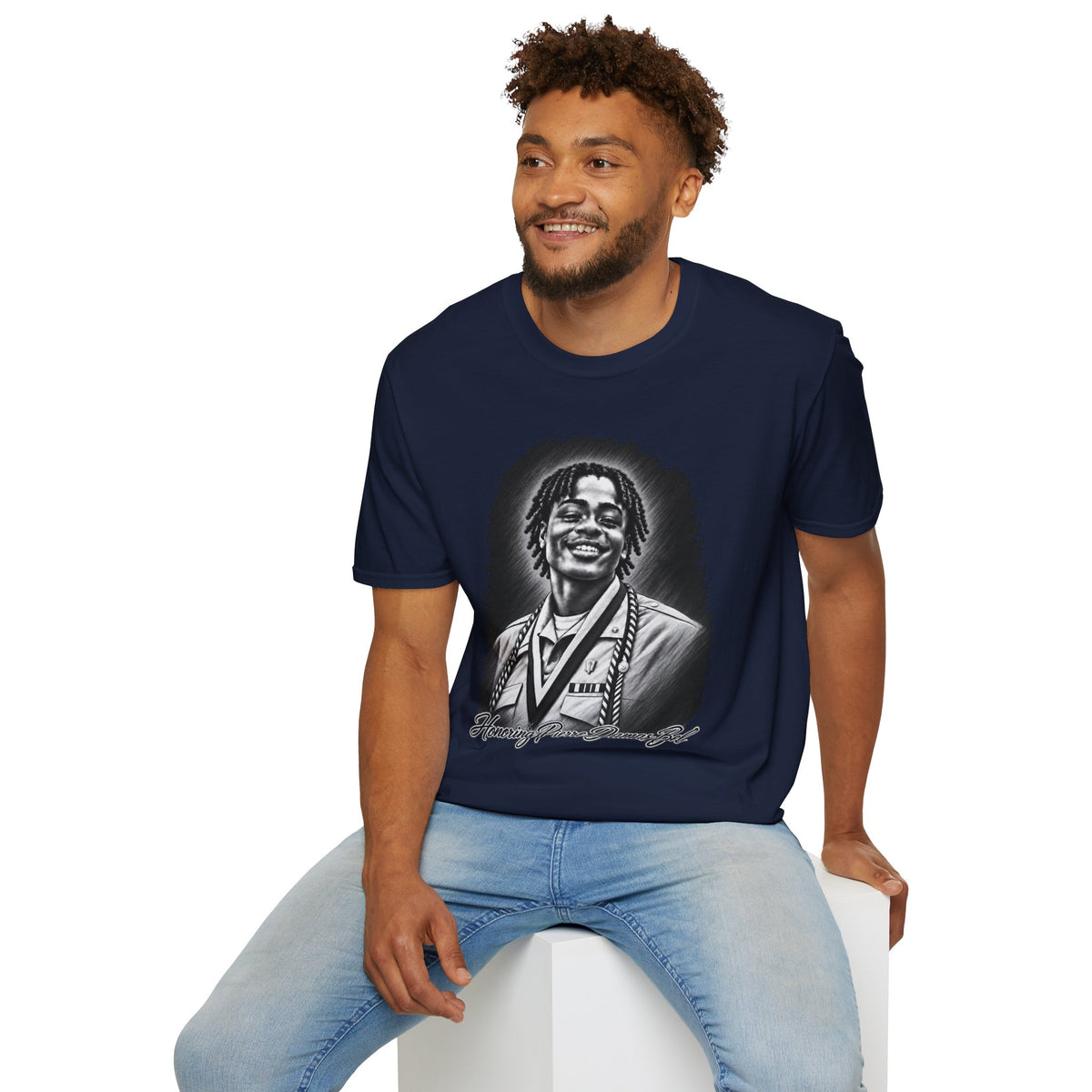 Smiling Portrait Front - In Memory of Pierre Damas Bel T-Shirt