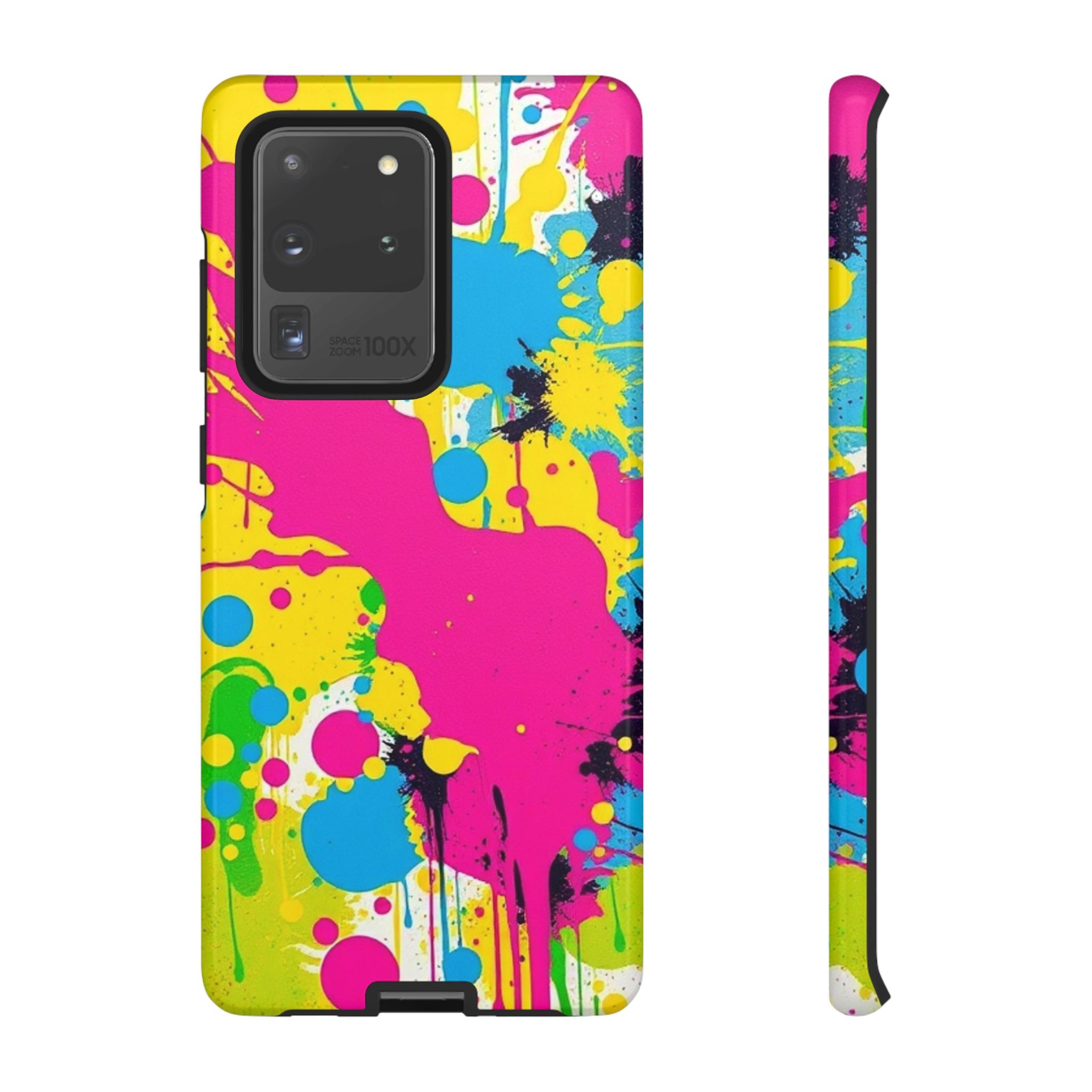 Android OR iPhone Compatible Cases - Crazy Retro Color Splash Design - Unique Tough Cases