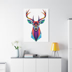 Vibrant Stag Canvas Wall Art - Colorful Geometric Deer Decor