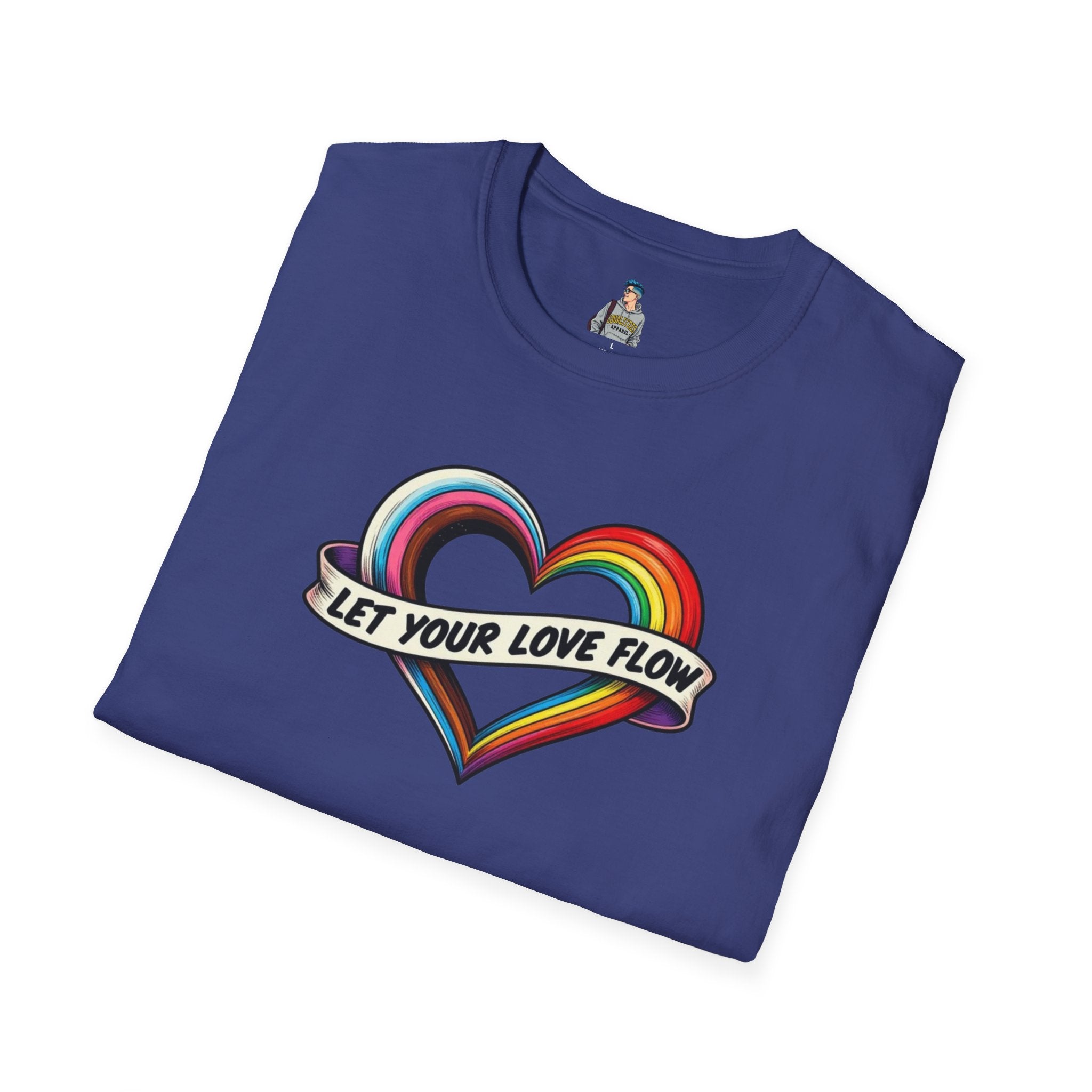 Let Your Love Flow Rainbow Heart T-Shirt