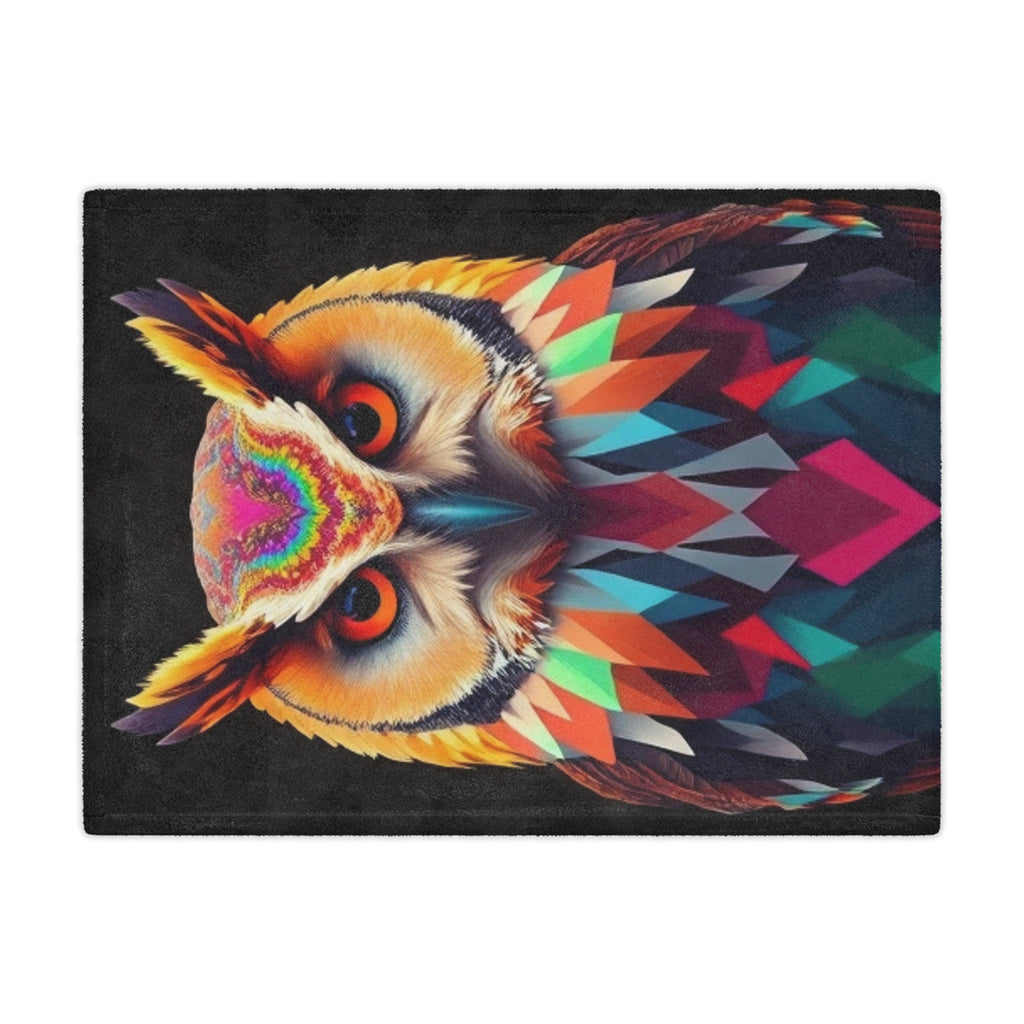 Fractal Owl Microfiber Blanket