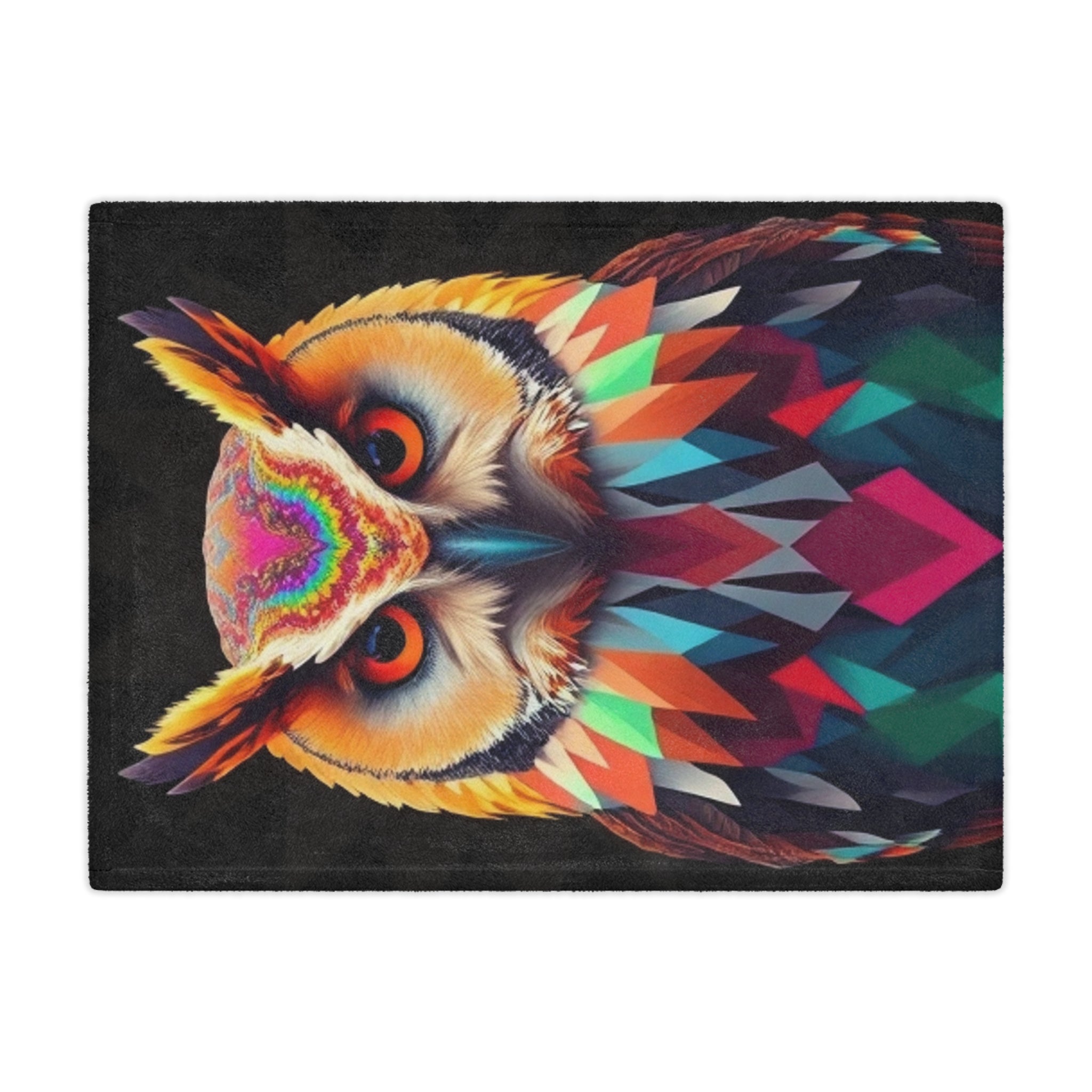 Fractal Owl Microfiber Blanket