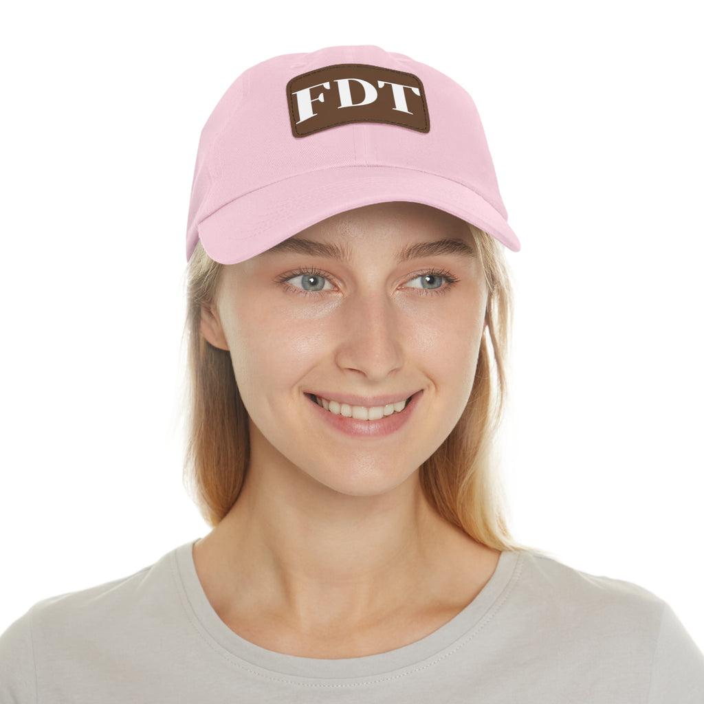 Stylish Dad Hat with FDT Leather Patch - Casual Sun Protection for Dads