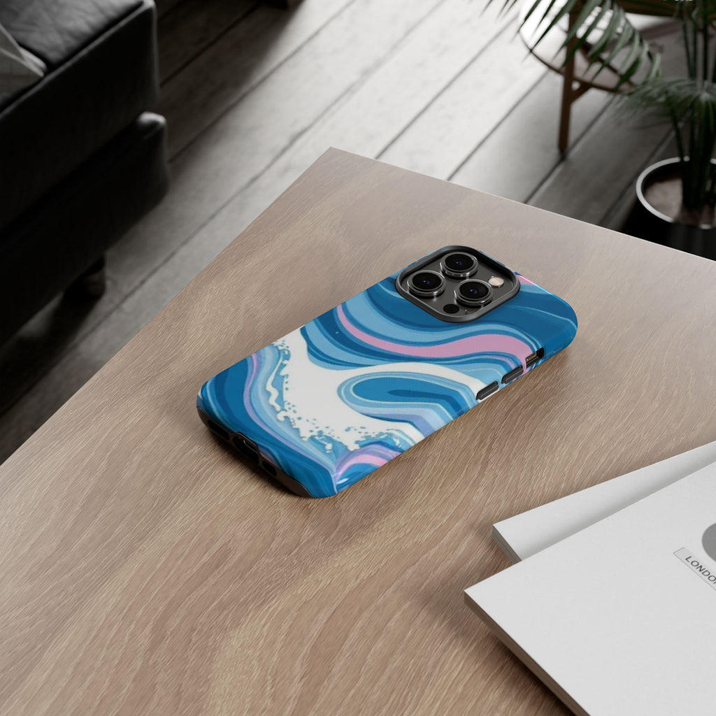 Blue & Pink Swirl Tough Case for iPhone