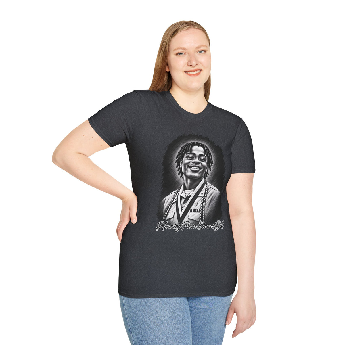 Smiling Portrait Front - In Memory of Pierre Damas Bel T-Shirt