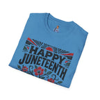 Juneteenth T-Shirt — "Happy Juneteenth" Floral Freedom Tee