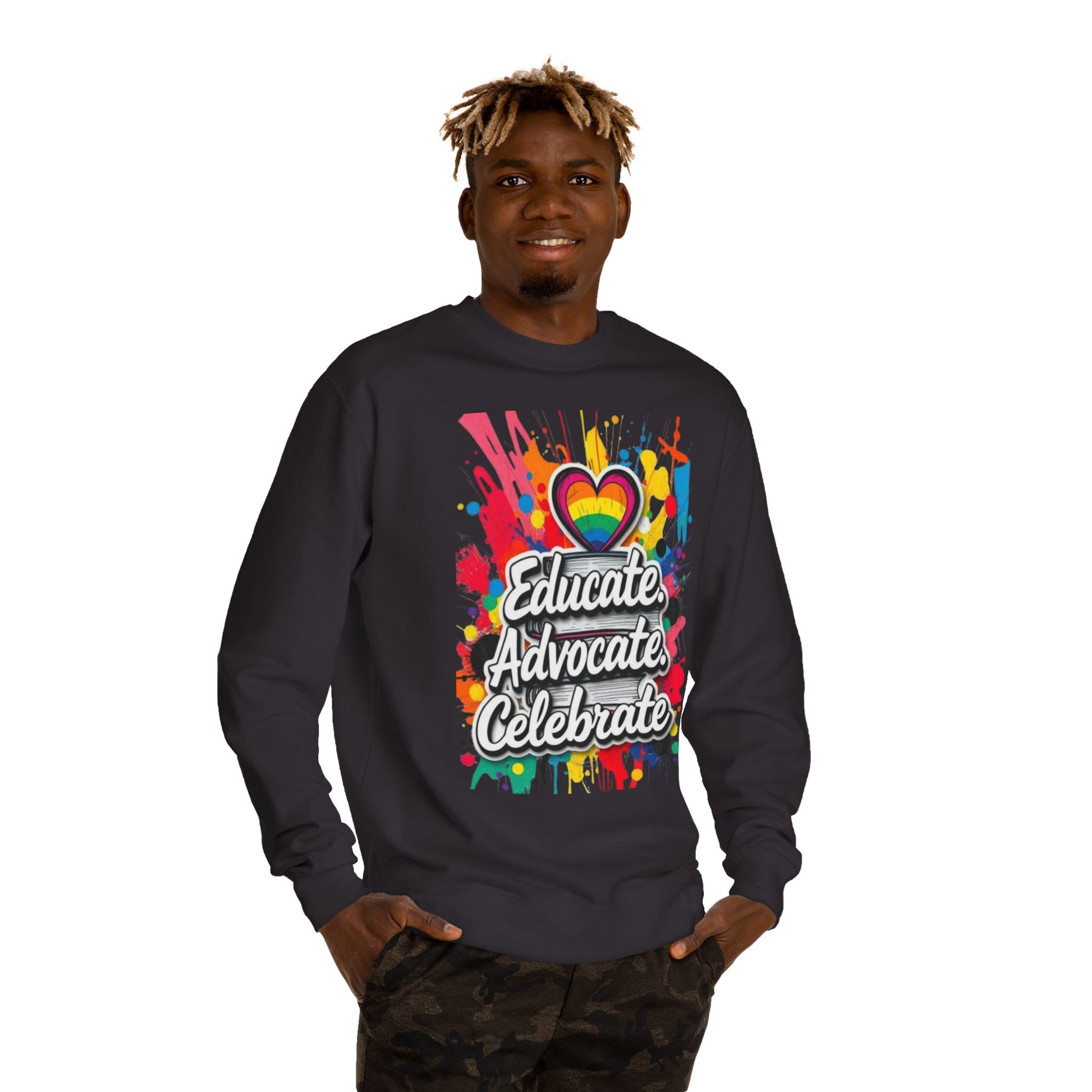 Educate, Advocate, Celebrate Unisex Crew Neck Sweatshirt - Empowerment Apparel