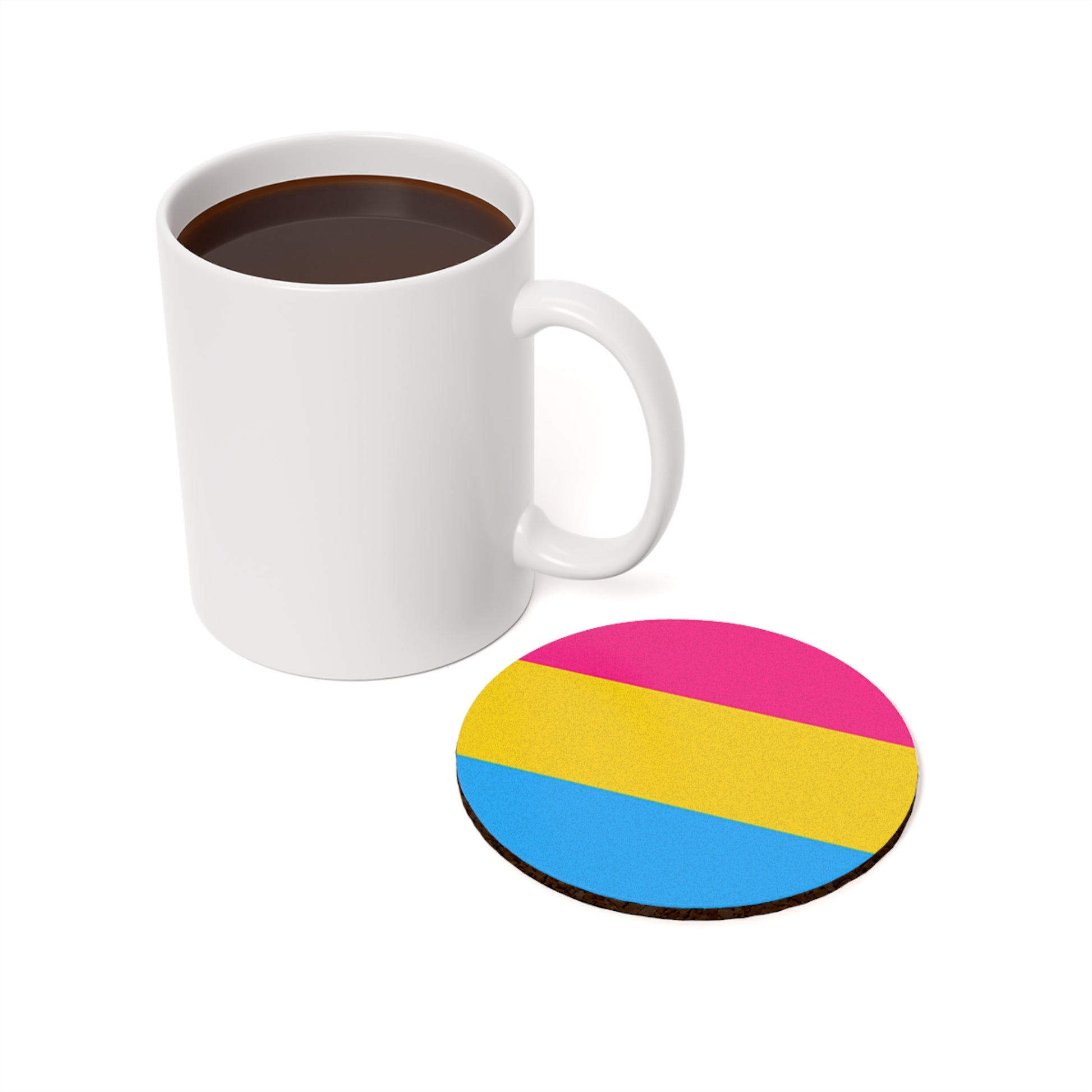 Pansexual Pride Cork Back Coaster | Fun Drinkware Accessory