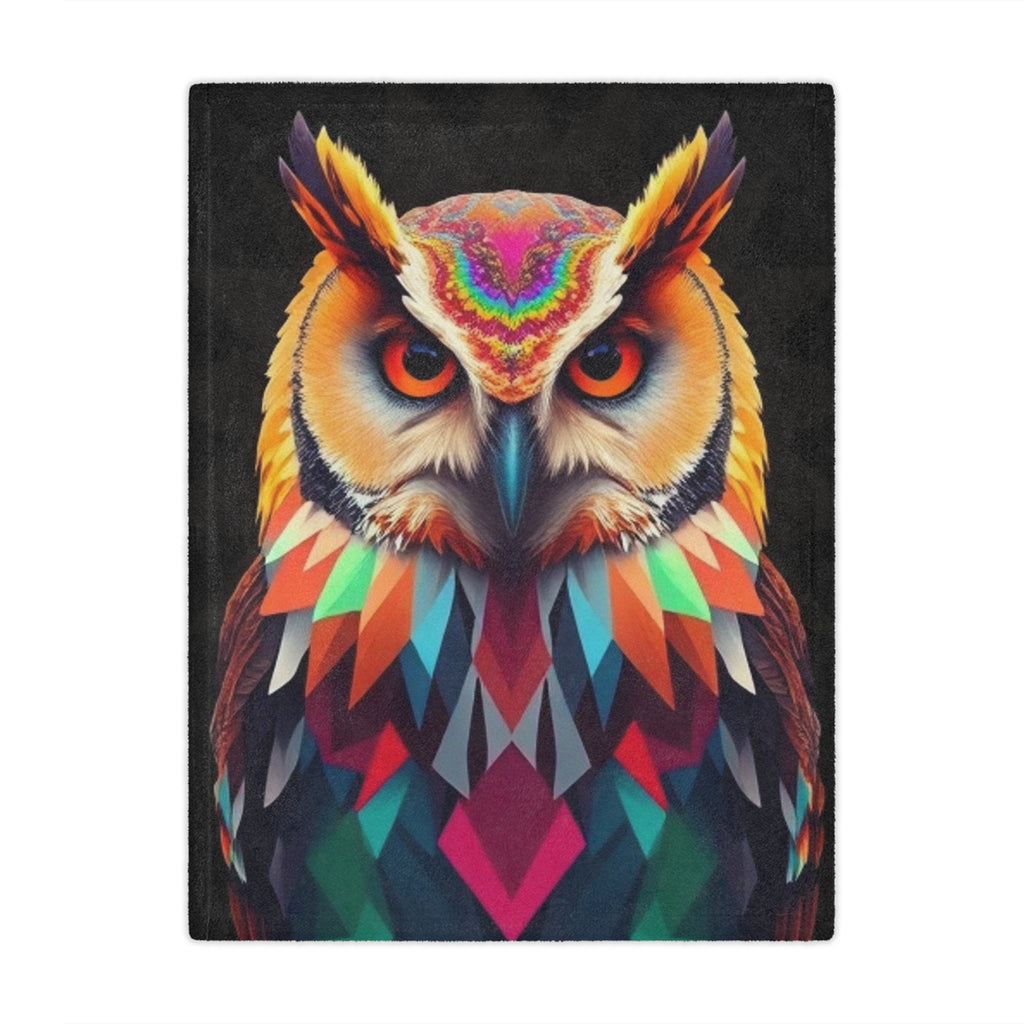 Fractal Owl Microfiber Blanket