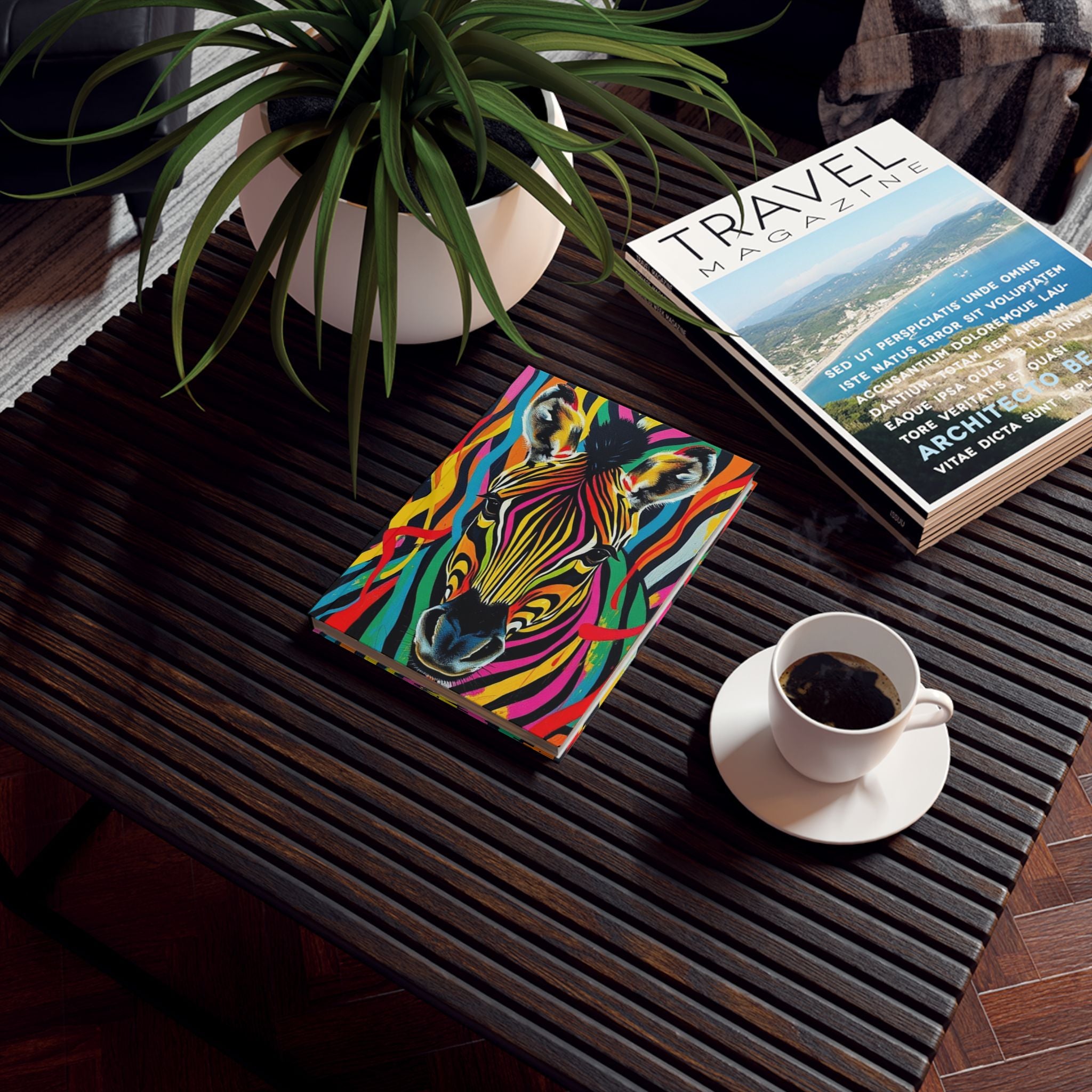 Colorful Zebra Hard Backed Journal - Perfect for Gifts, Journaling, and Celebrations