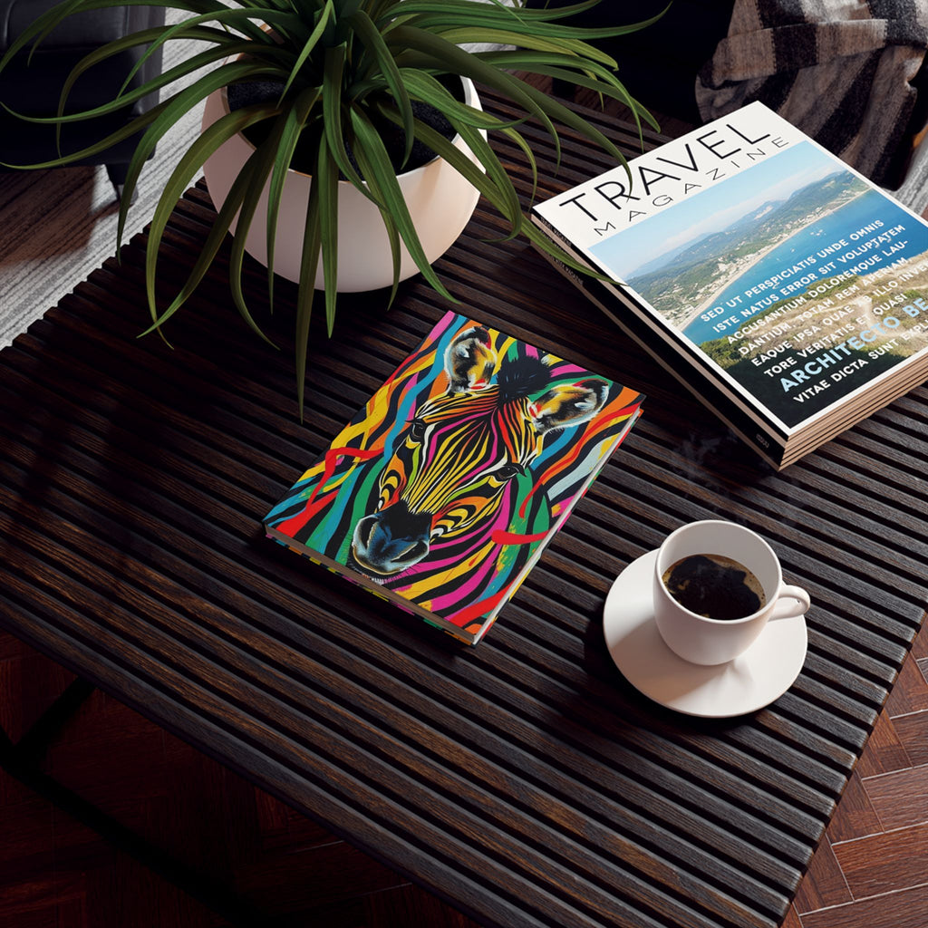 Colorful Zebra Hard Backed Journal - Perfect for Gifts, Journaling, and Celebrations