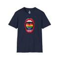 Pride Love Unisex Softstyle T-Shirt | LGBTQ+ Rainbow Heart Design