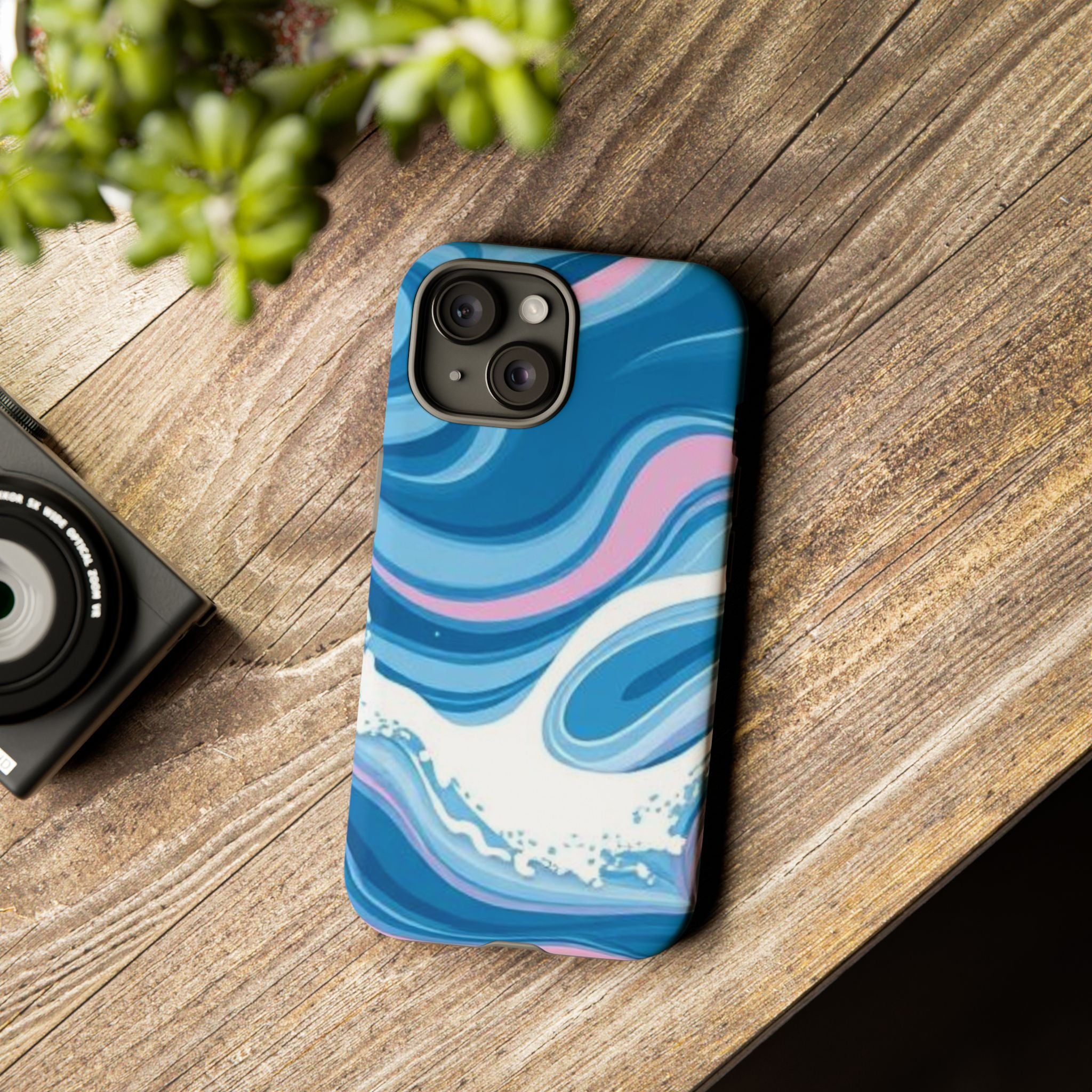 Blue & Pink Swirl Tough Case for iPhone