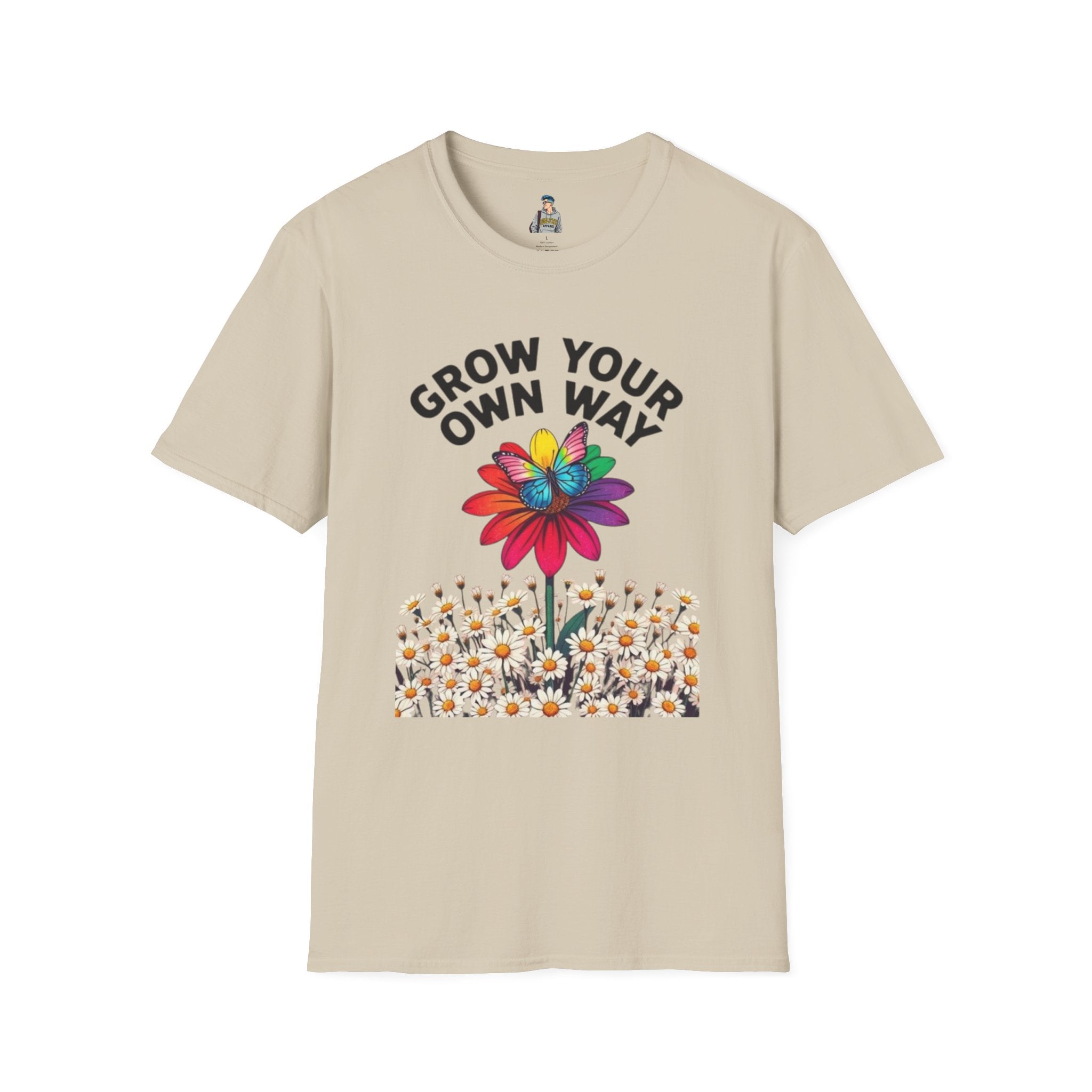 Unisex Softstyle T-Shirt - 'Grow Your Own Way' Floral Design for Queer Pride