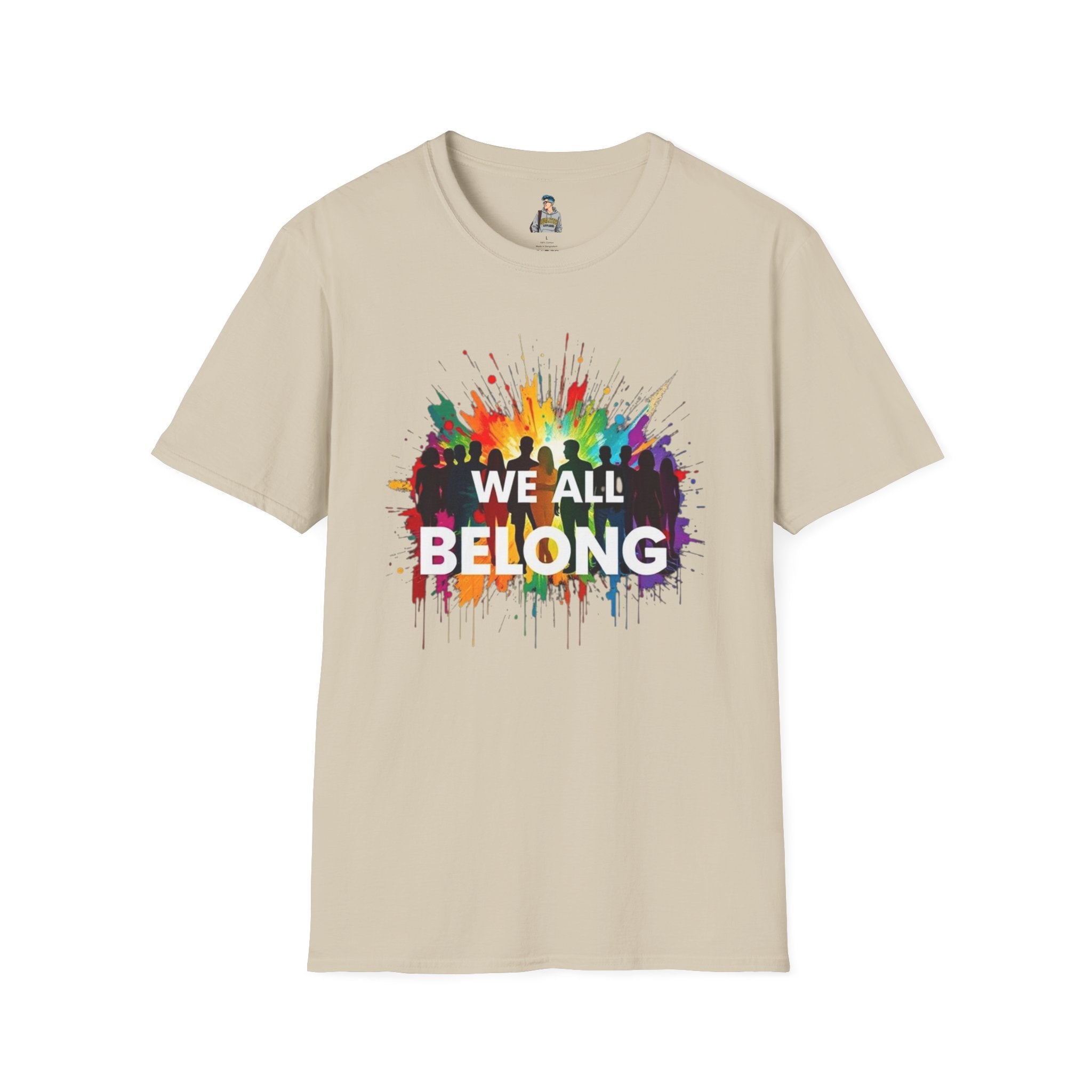 We All Belong Unisex Softstyle T-Shirt - Colorful Pride Tee