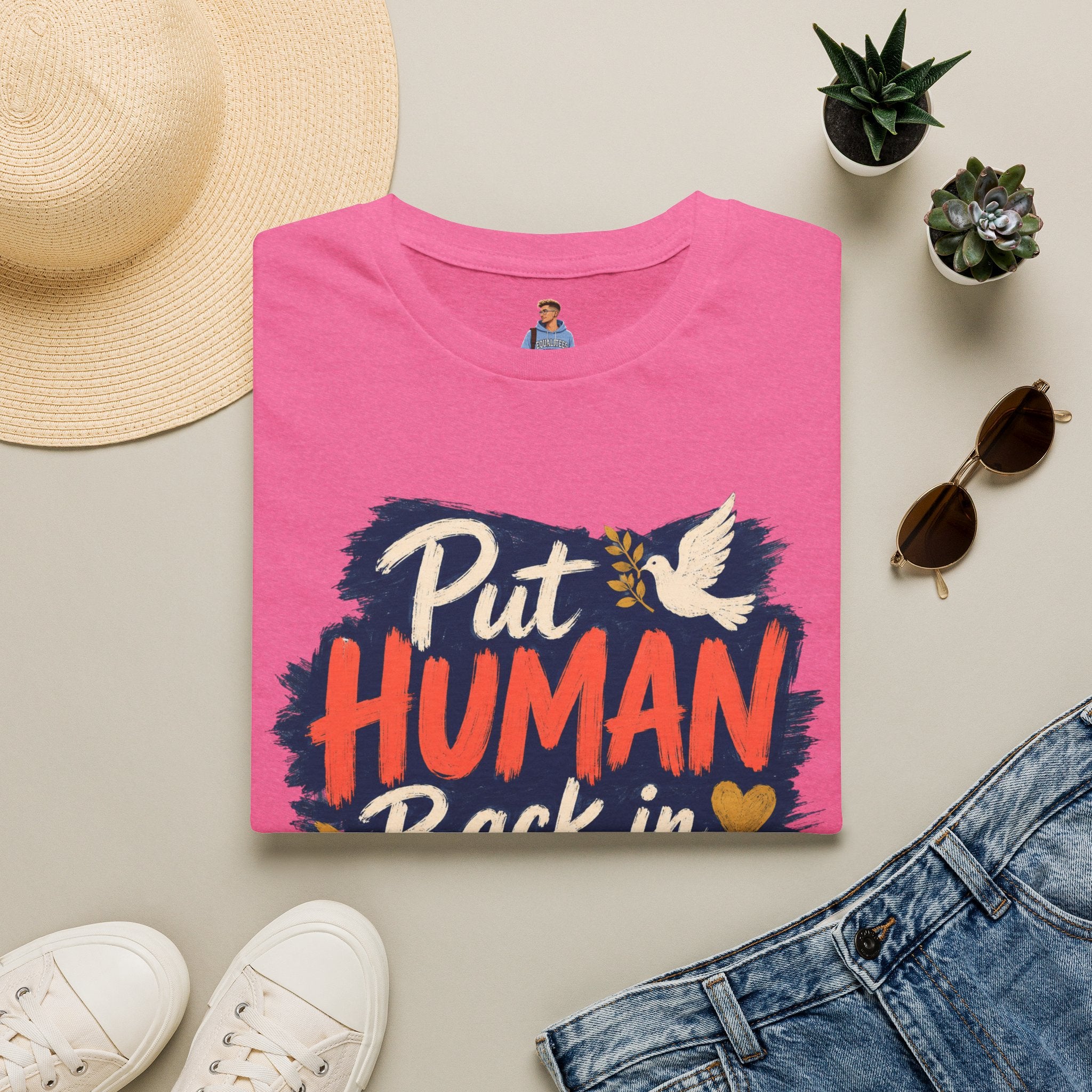 Put Human Back in Humanity T-Shirt — Inspirational Peace Dove Tee
