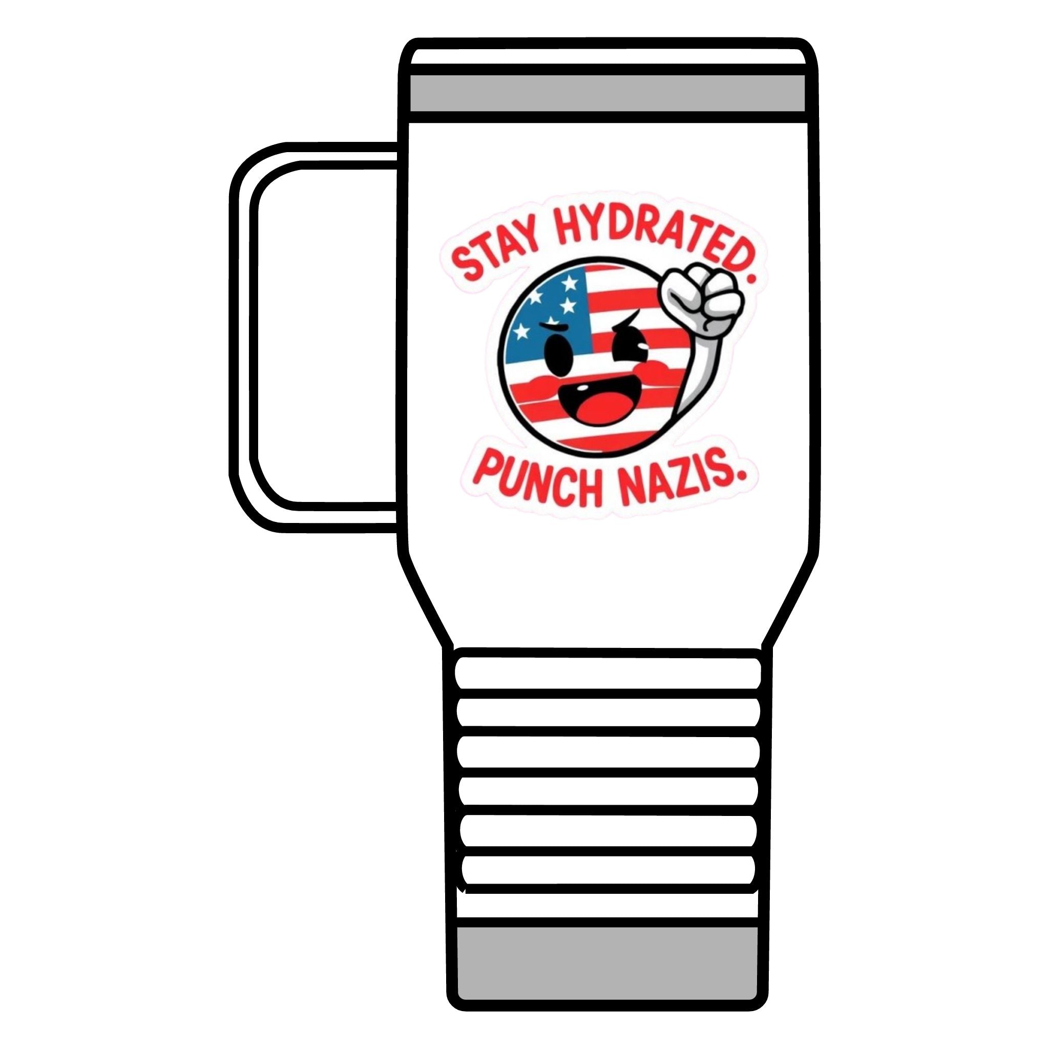 Stay Hydrated, Punch Nazis. Travel Mug - 20oz