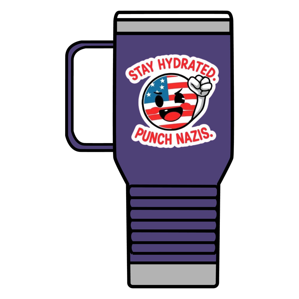 Stay Hydrated, Punch Nazis. Travel Mug - 20oz