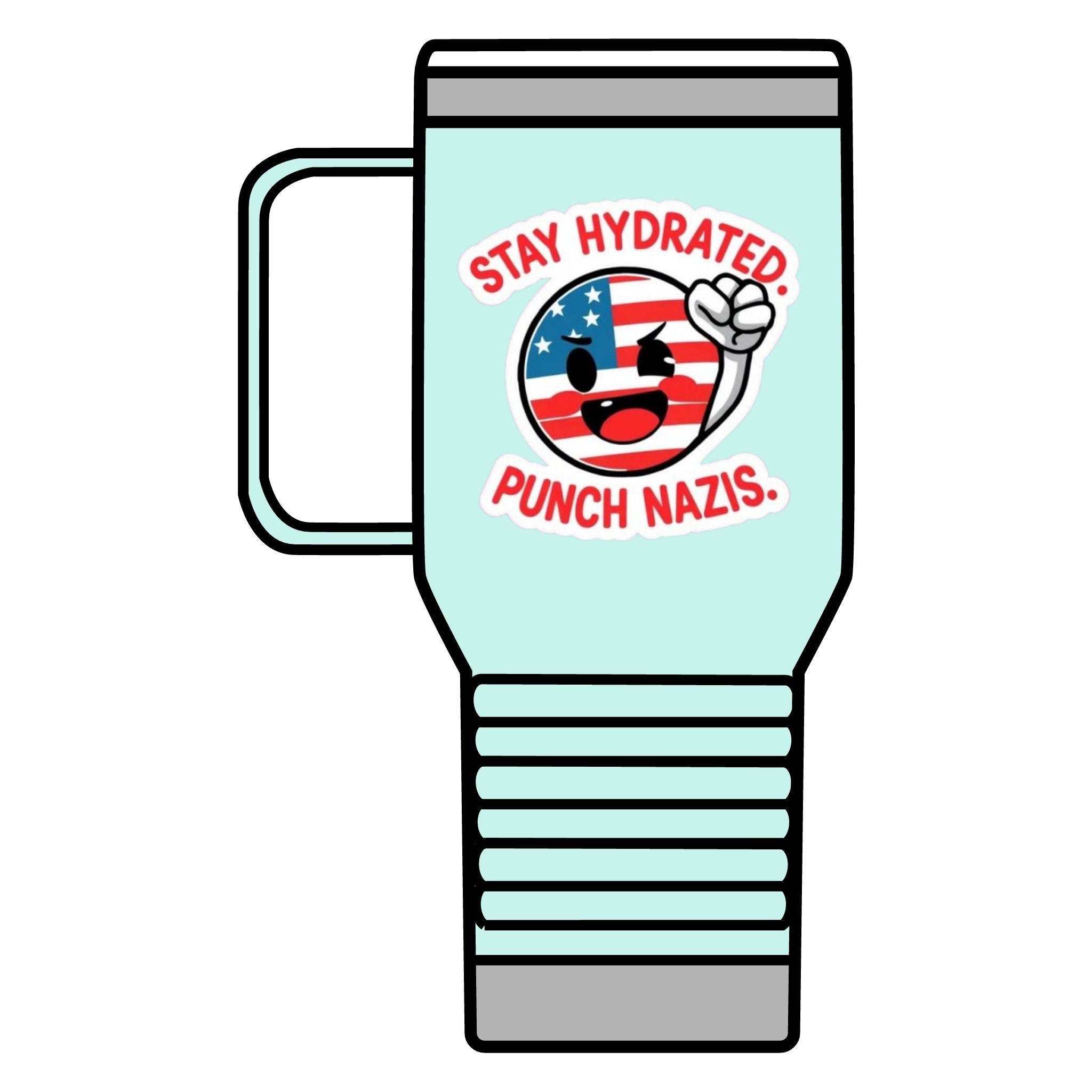 Stay Hydrated, Punch Nazis. Travel Mug - 20oz