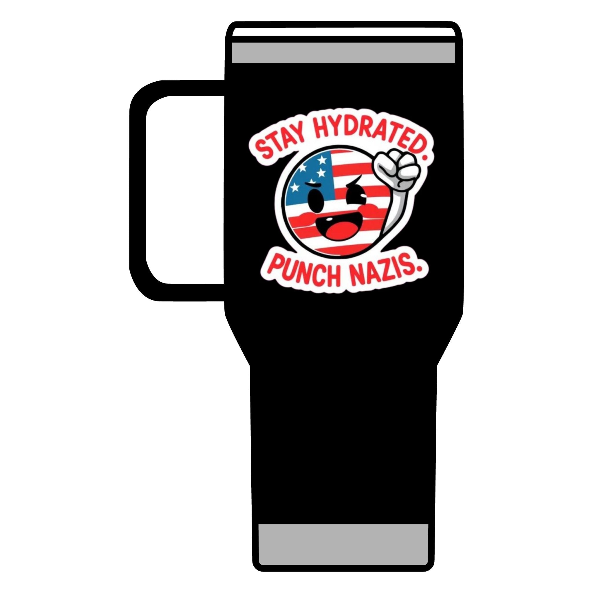 Stay Hydrated, Punch Nazis. Travel Mug - 20oz