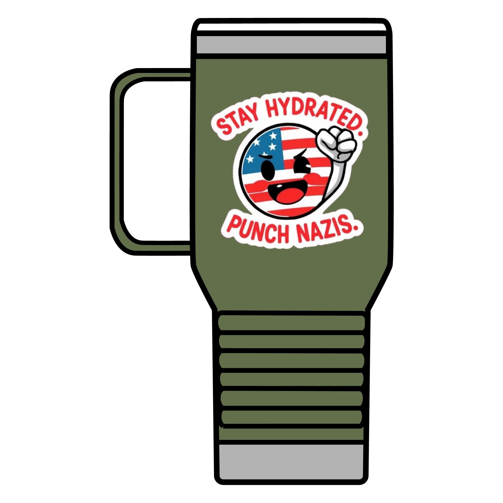 Stay Hydrated, Punch Nazis. Travel Mug - 20oz