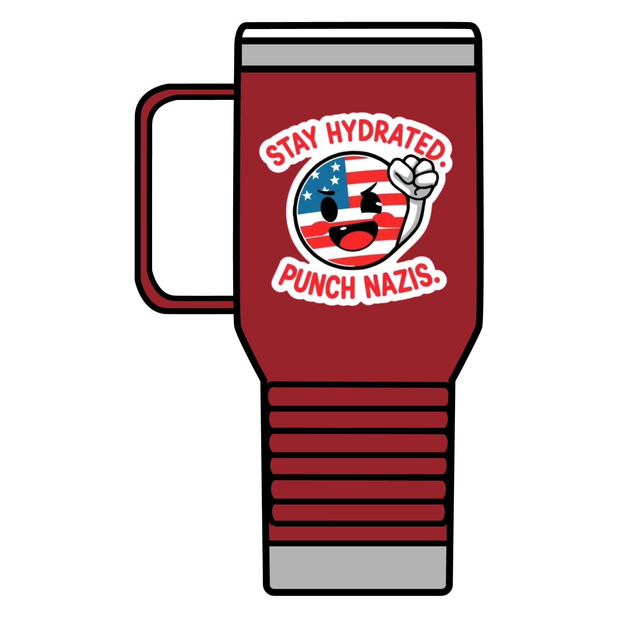 Stay Hydrated, Punch Nazis. Travel Mug - 20oz