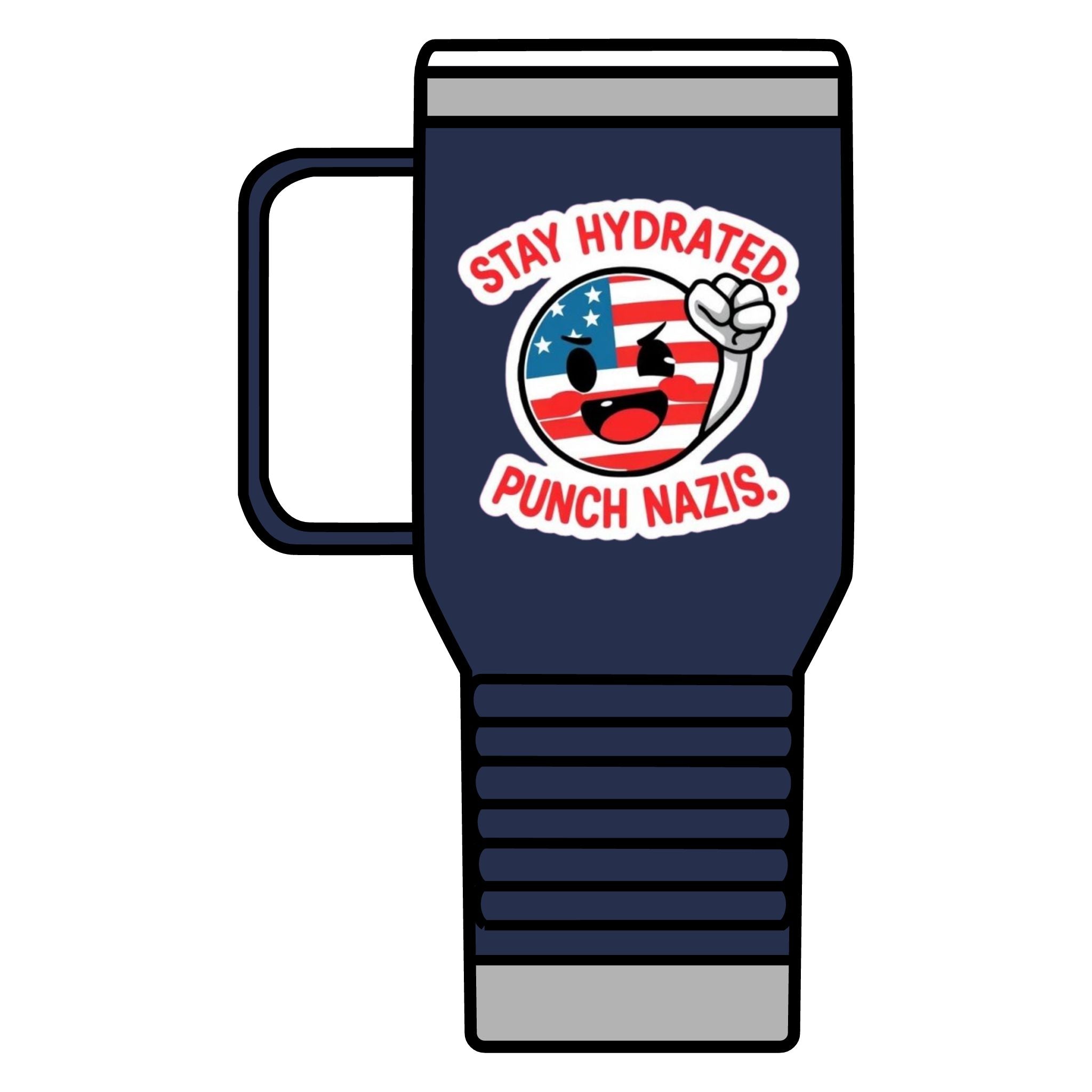 Stay Hydrated, Punch Nazis. Travel Mug - 20oz