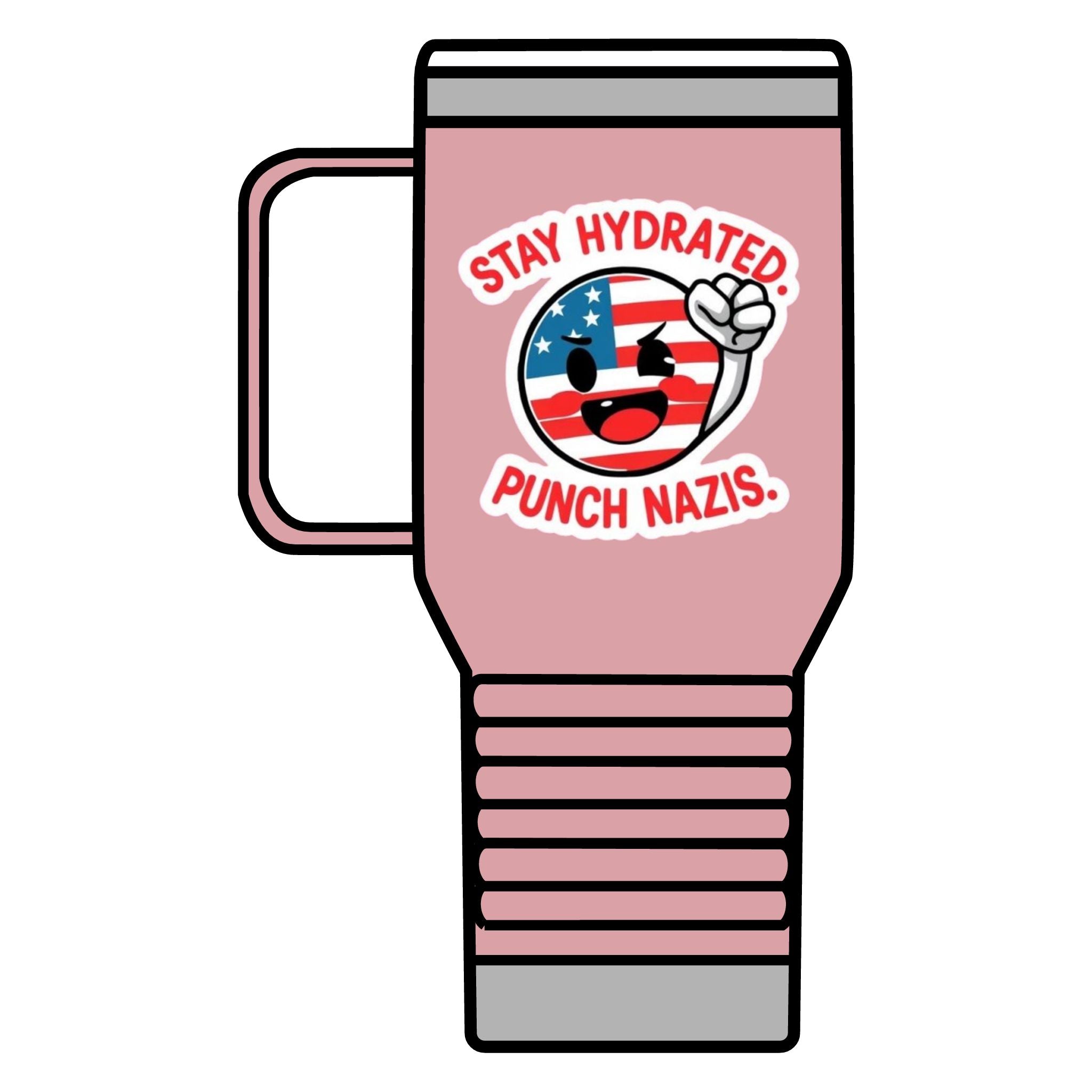Stay Hydrated, Punch Nazis. Travel Mug - 20oz