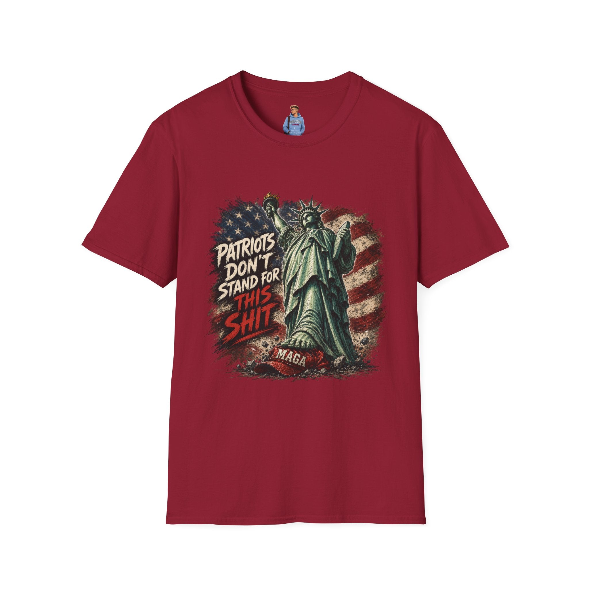 Patriots Don’t Stand For This T-Shirt — Statue of Liberty & Distressed Flag Graphic