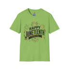 Juneteenth T-Shirt - "Happy Juneteenth" Fireworks Celebration Tee