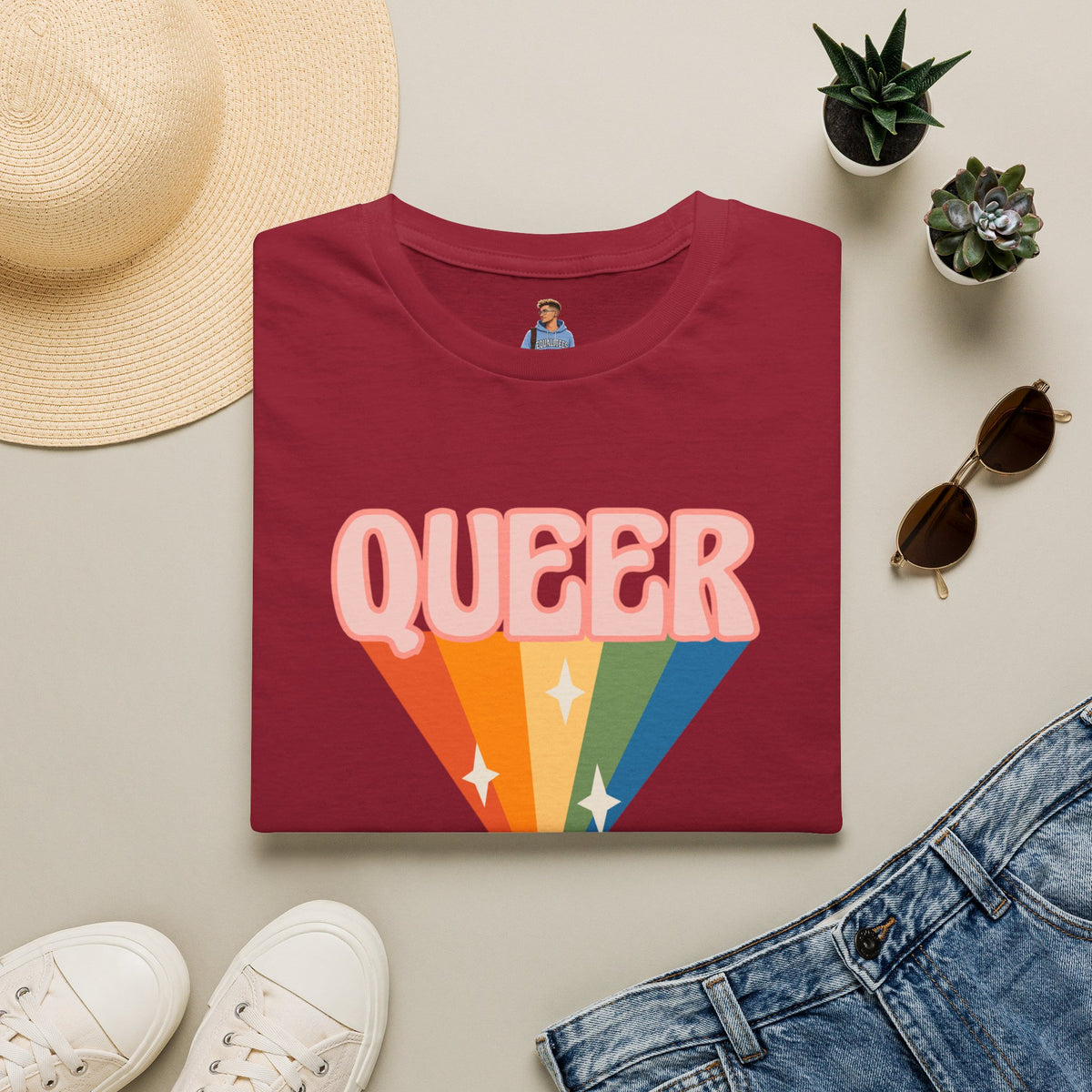 Queer Rainbow Sparkle Pride Tree Las Vegas T-Shirt