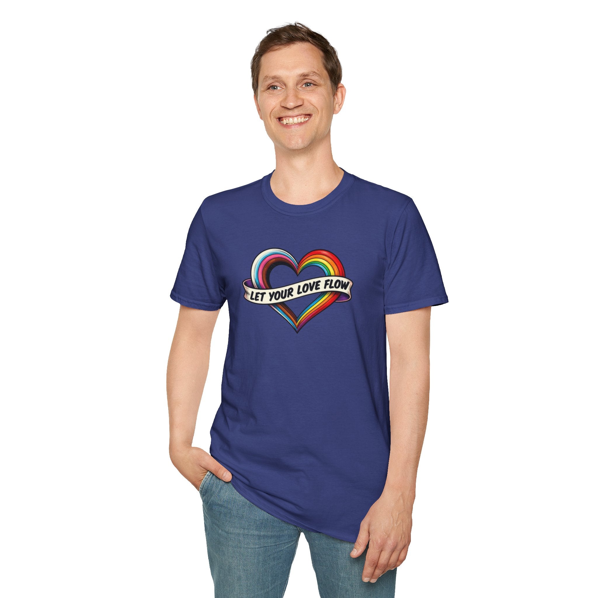 Let Your Love Flow Rainbow Heart T-Shirt