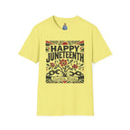 Juneteenth T-Shirt — "Happy Juneteenth" Floral Freedom Tee