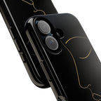 Android OR iPhone Compatible Cases - Gold Line Face Design - Unique Tough Cases