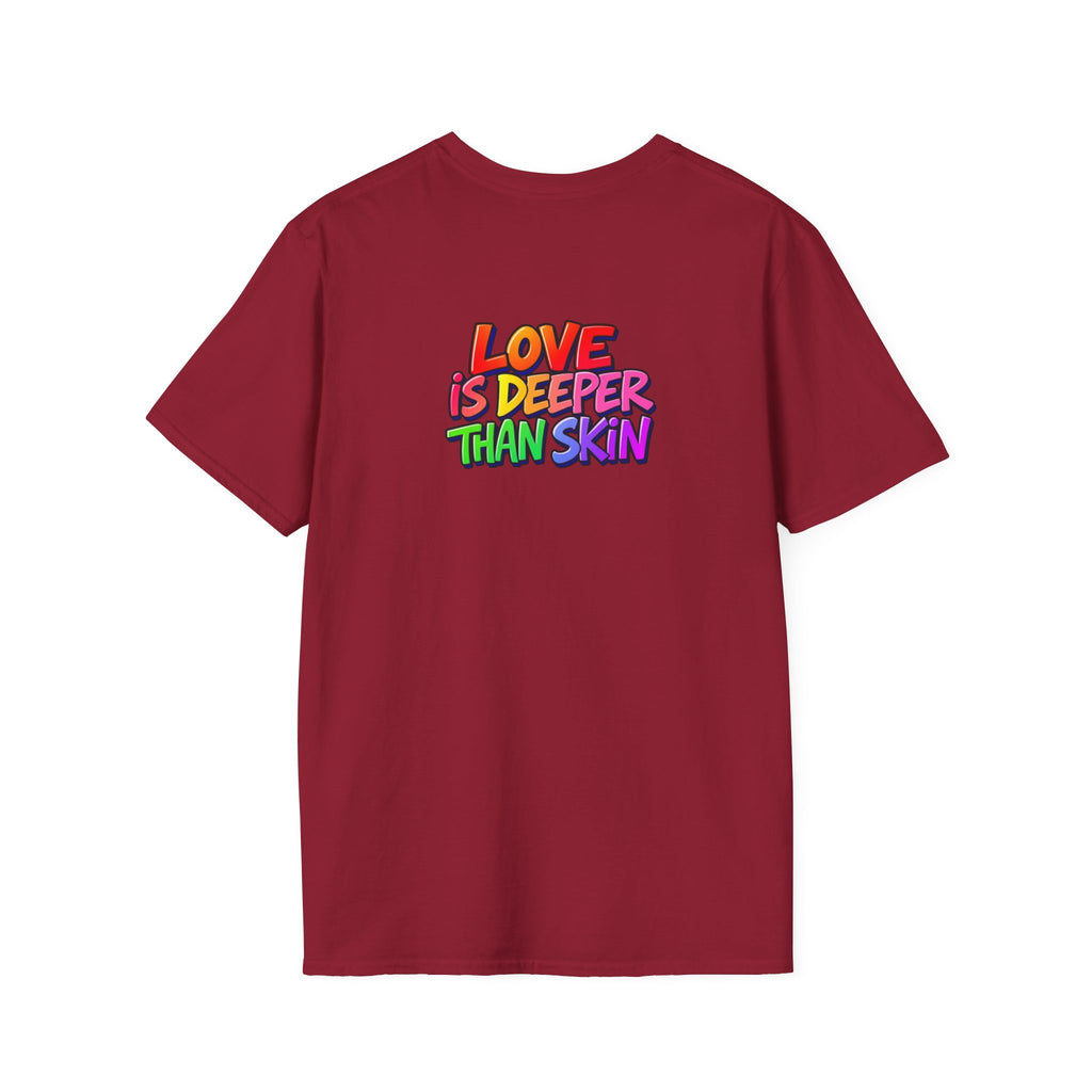 Rainbow Skeleton Love is Deeper Than Skin T-Shirt | Unisex Casual Tee