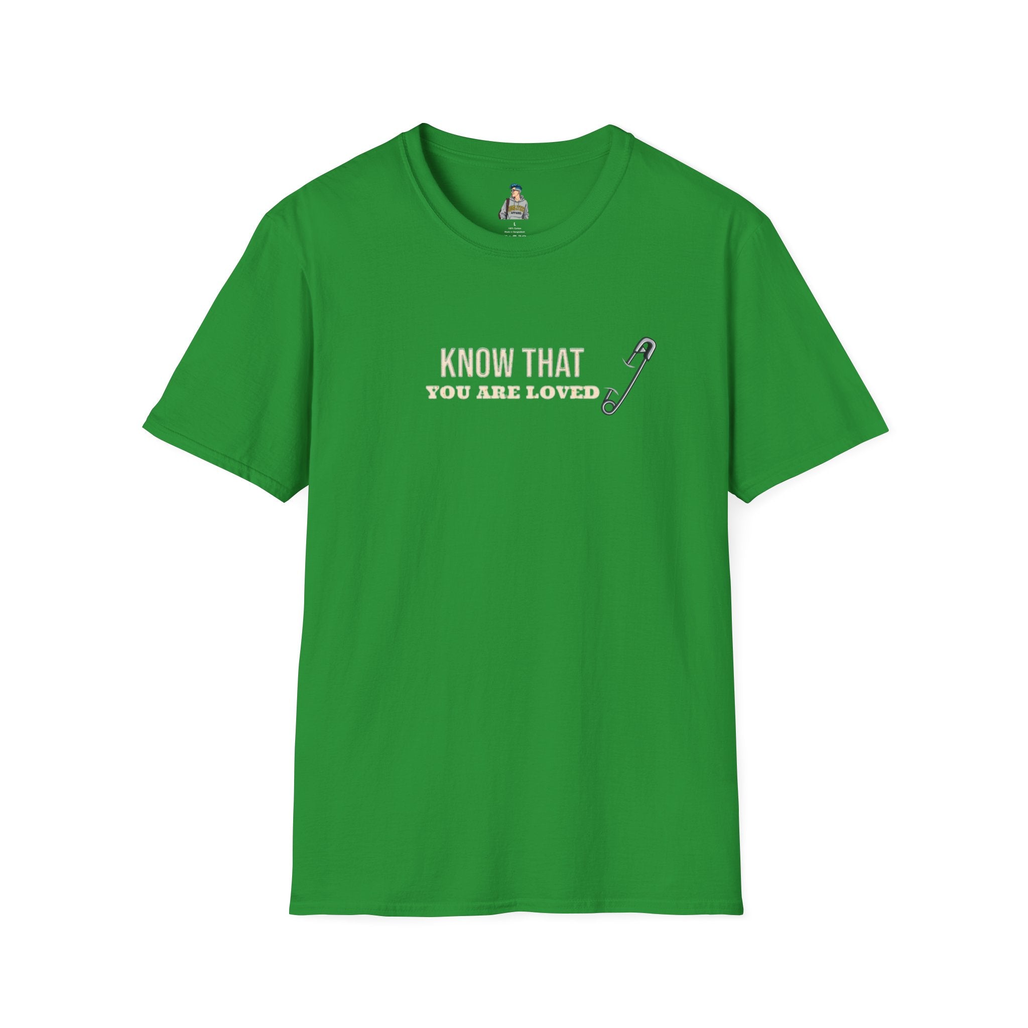 Safety Pin Know That You Are Loved Inspirational Tee Unisex Softstyle T-Shirt