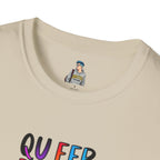 Queer Pride Unisex Softstyle T-Shirt - "Queer People Belong Everywhere"