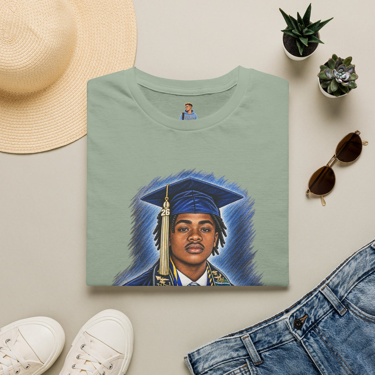 Portrait Front and Back - In Memory of Pierre Damas Bel T-Shirt