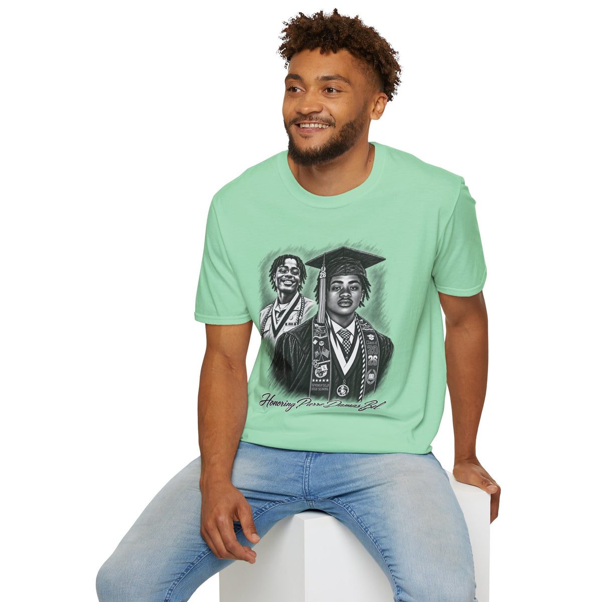 Double Portrait Front - In Memory of Pierre Damas Bel T-Shirt