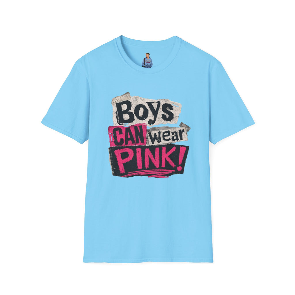 Boys Can Wear Pink T-Shirt — Bold Retro Feminist Graphic Tee