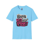 Boys Can Wear Pink T-Shirt — Bold Retro Feminist Graphic Tee