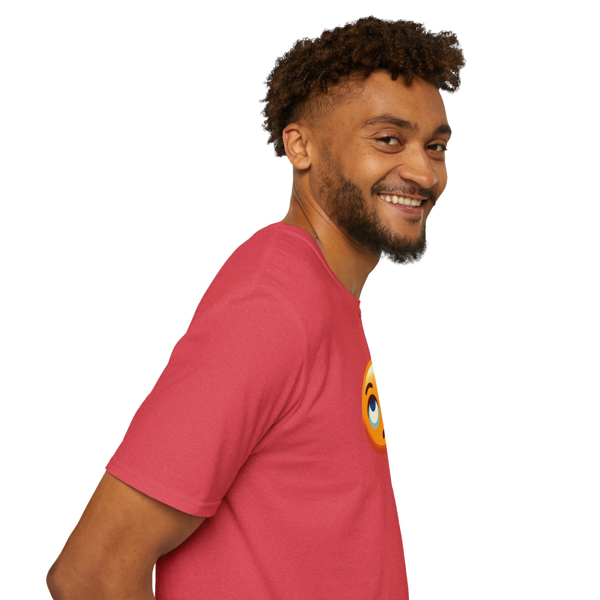 Unisex Softstyle T-Shirt with Eye Roll Emoji | Casual Graphic Tee for Everyday Humor
