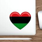 Die-Cut Stickers -  Heart design featuring Pan-African Flag Colors