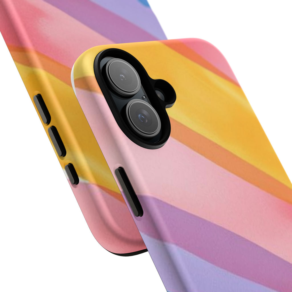 Colorful Diagonal Watercolor Tough Phone Case for iPhone