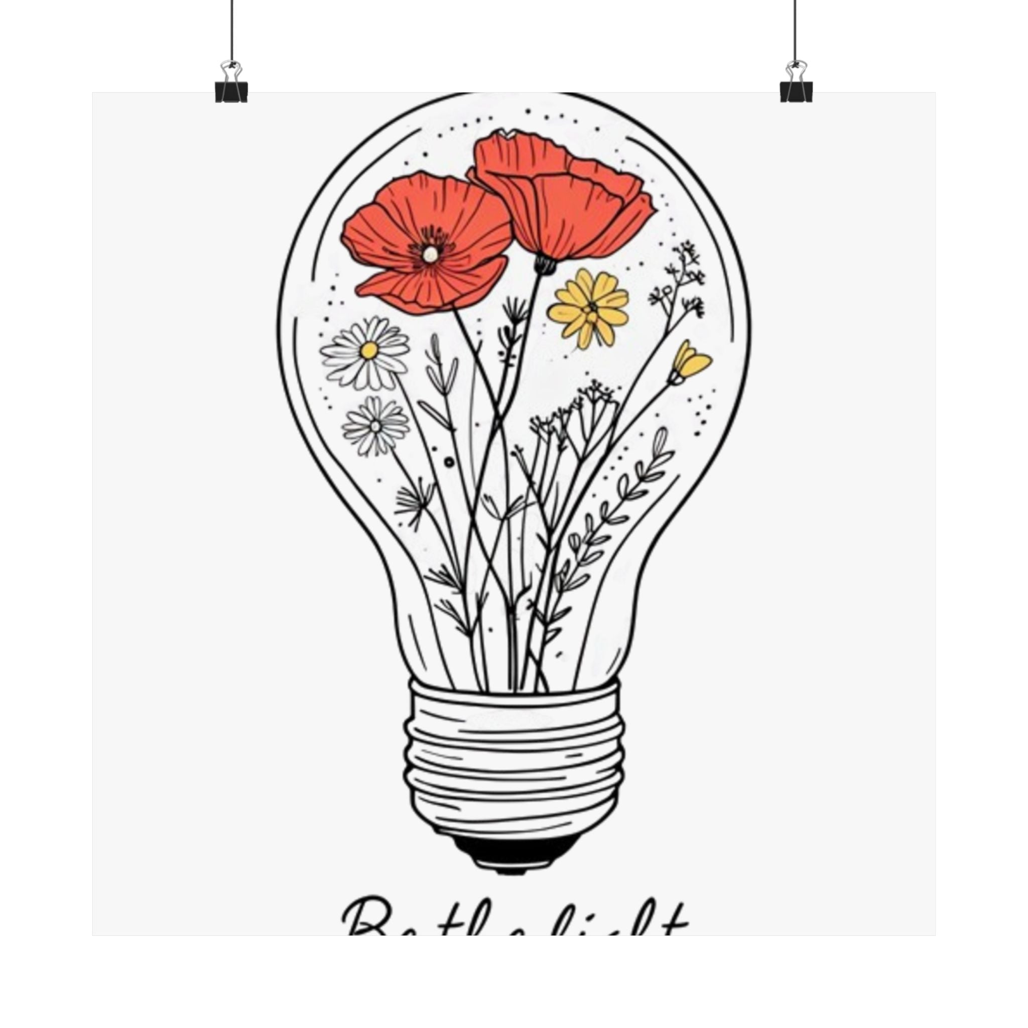 Inspirational Matte Vertical Poster - 'Be the Light'