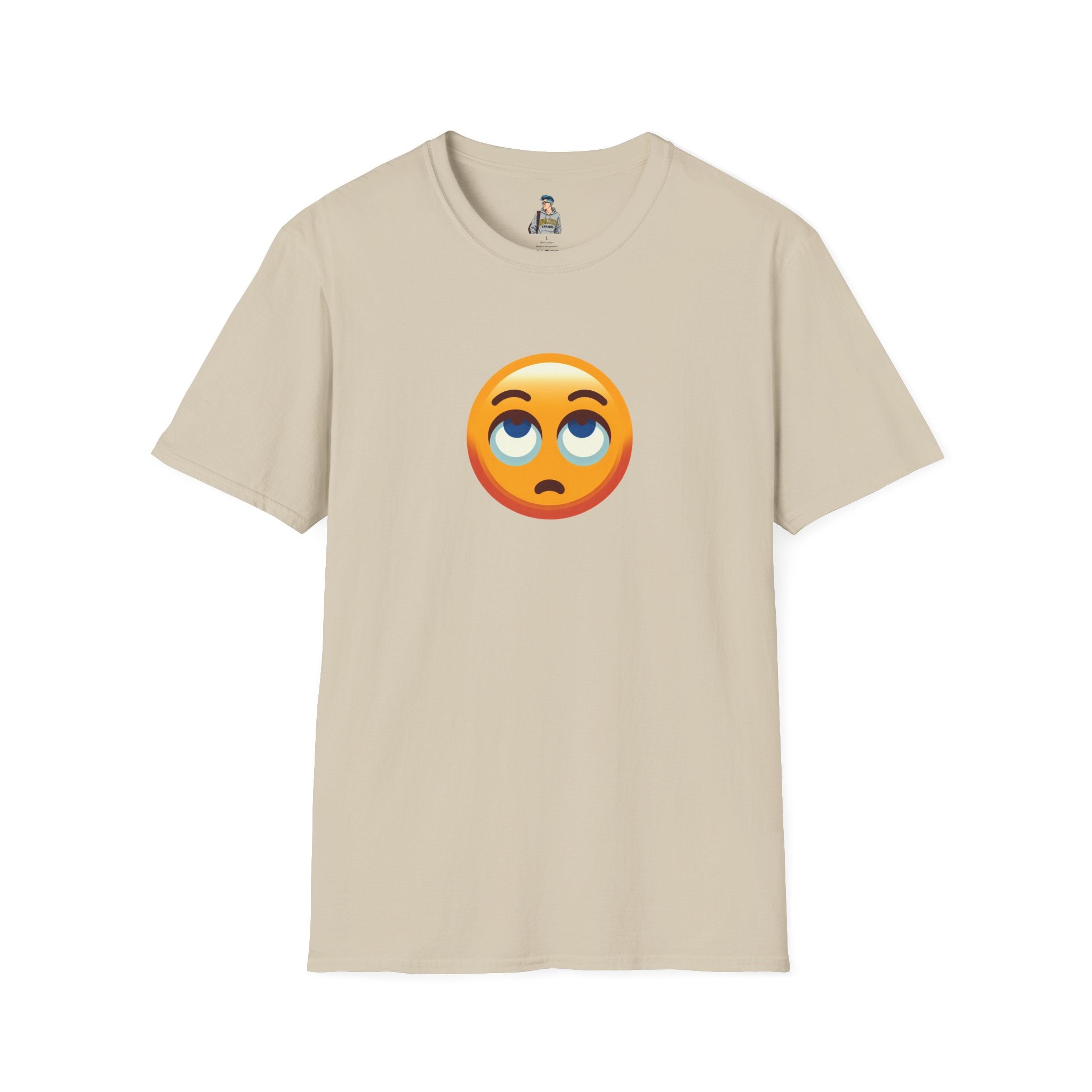 Unisex Softstyle T-Shirt with Eye Roll Emoji | Casual Graphic Tee for Everyday Humor