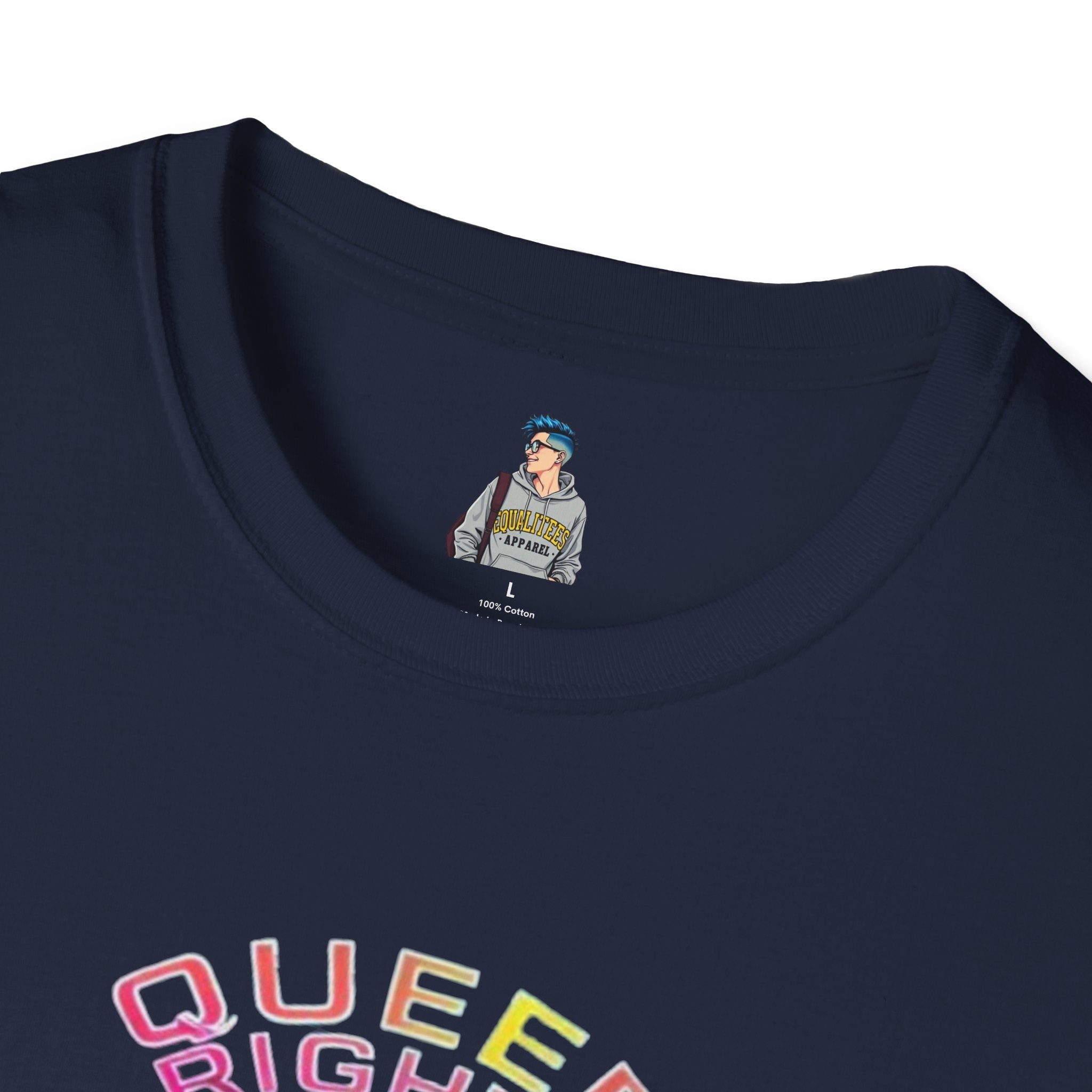 Unisex Softstyle T-Shirt - Queer Rights Are Human Rights Statement Tee